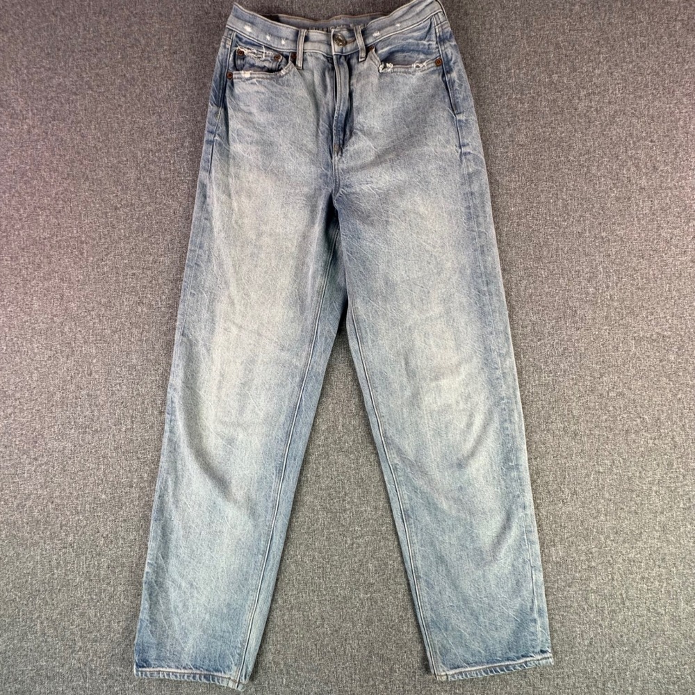 American Eagle Jeans Womens 4 Baggy Jean Light Wash Distressed Cotton GOOD